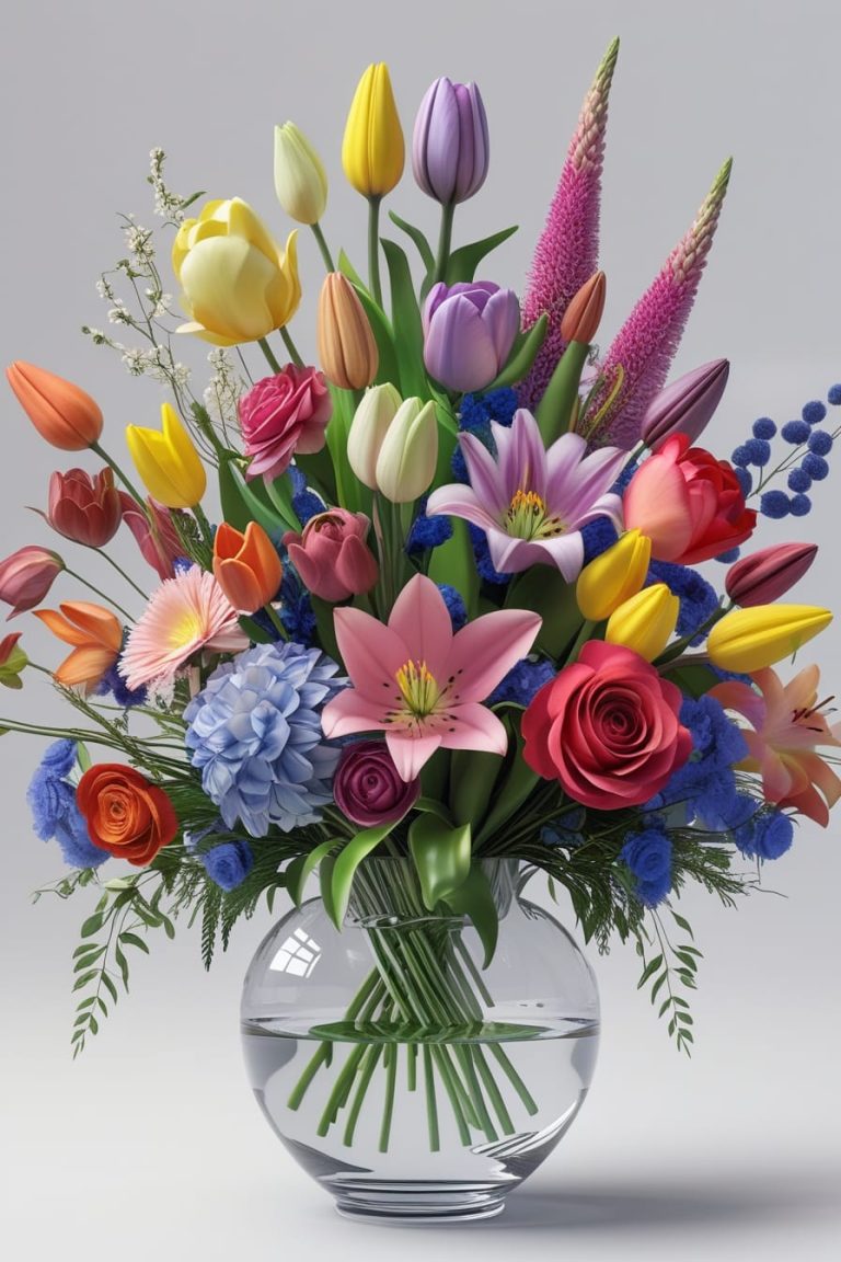 White Lily Tied Bouquet