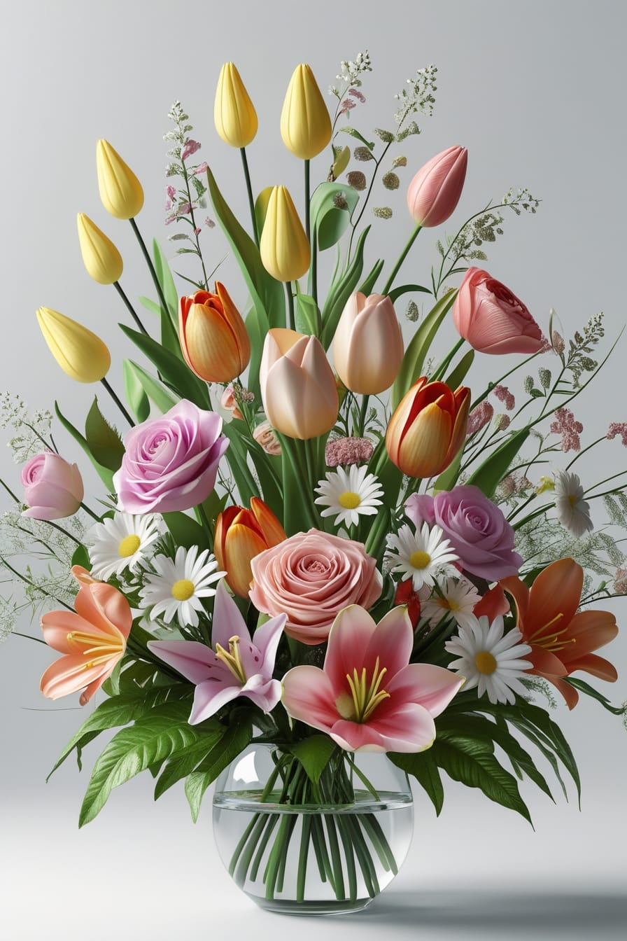 Pink Peonies and Roses - Image 2